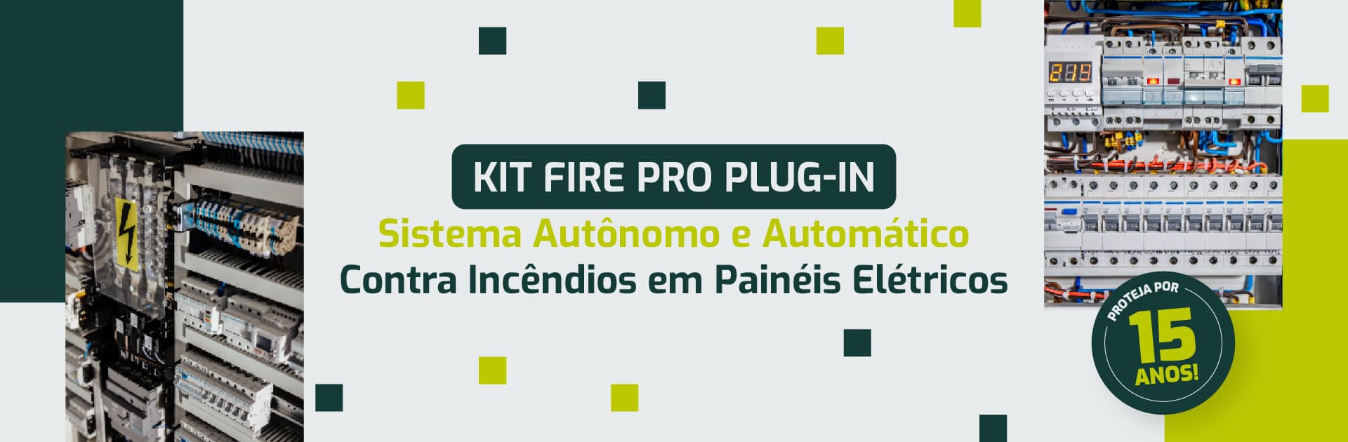 Proteção imediata contra incêndios em painéis elétricos Sistema autônomo de combate a incêndios em painéis elétricos